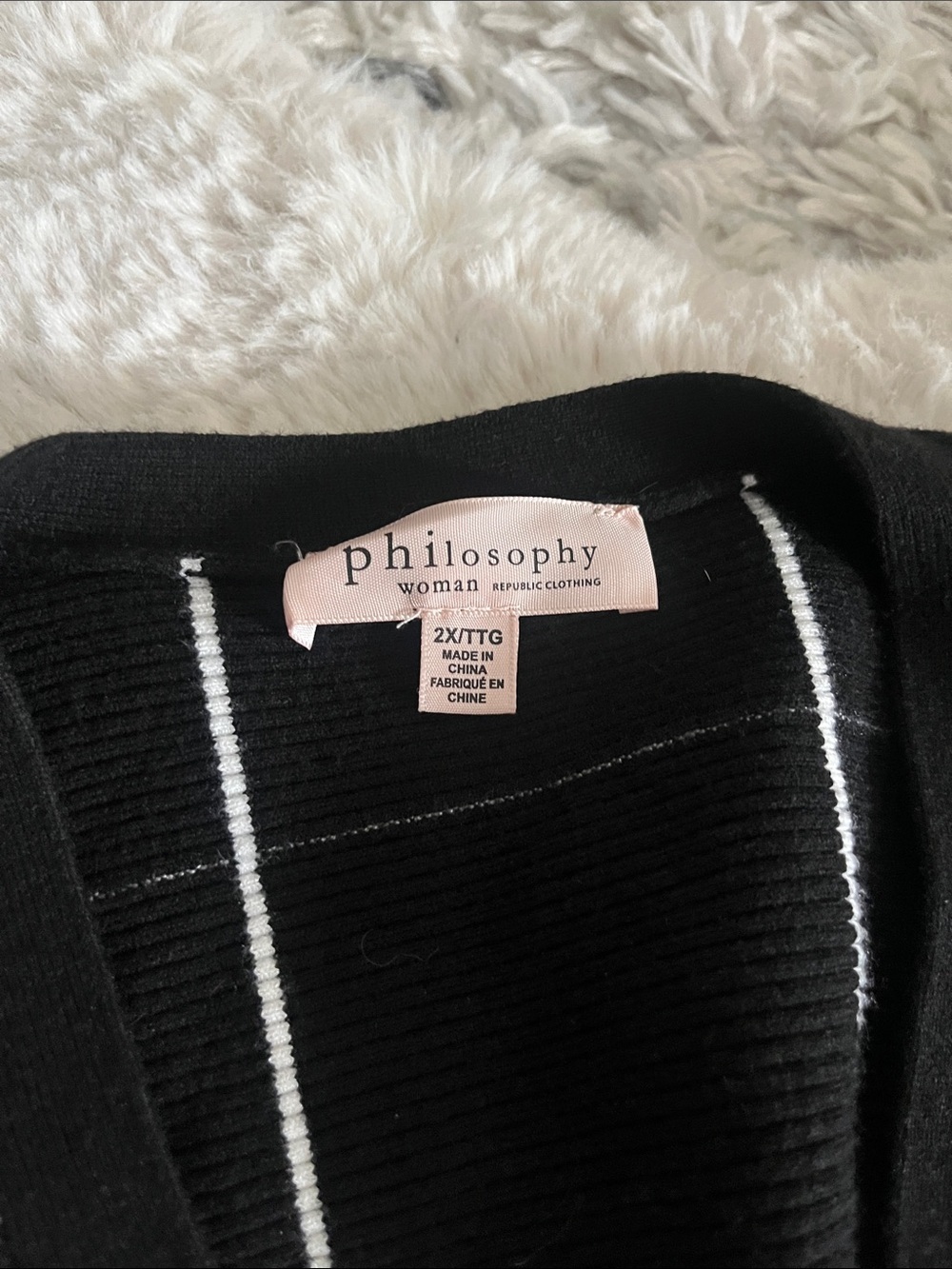 Philosophy black white checkered sweater - Picture 3 of 4